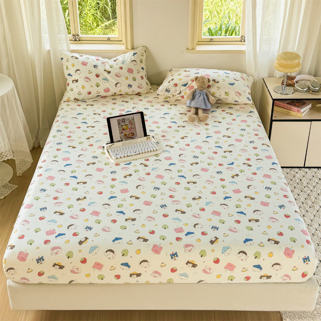 Abraca Dabra ผ้าปูที่นอนคุณภาพสูง A-class ผ้าปูที่นอนพิมพ์ลายการ์ตูนเหมาะสําหรับเด็กยางสูง 25 ซม 3 ฟุต/3.5 ฟุต/5 ฟุต/6 ฟุต/6.5 ฟุต