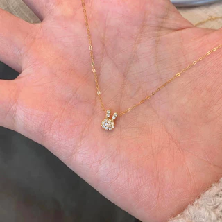 สร้อยคอดีไซน์ใหม่จากเงินSterling Silver 925 มีเพชรเต็มอารมณ์ ดูหรูหราและเรียบง่าย สไตล์Niche ที่กำลังขายดี