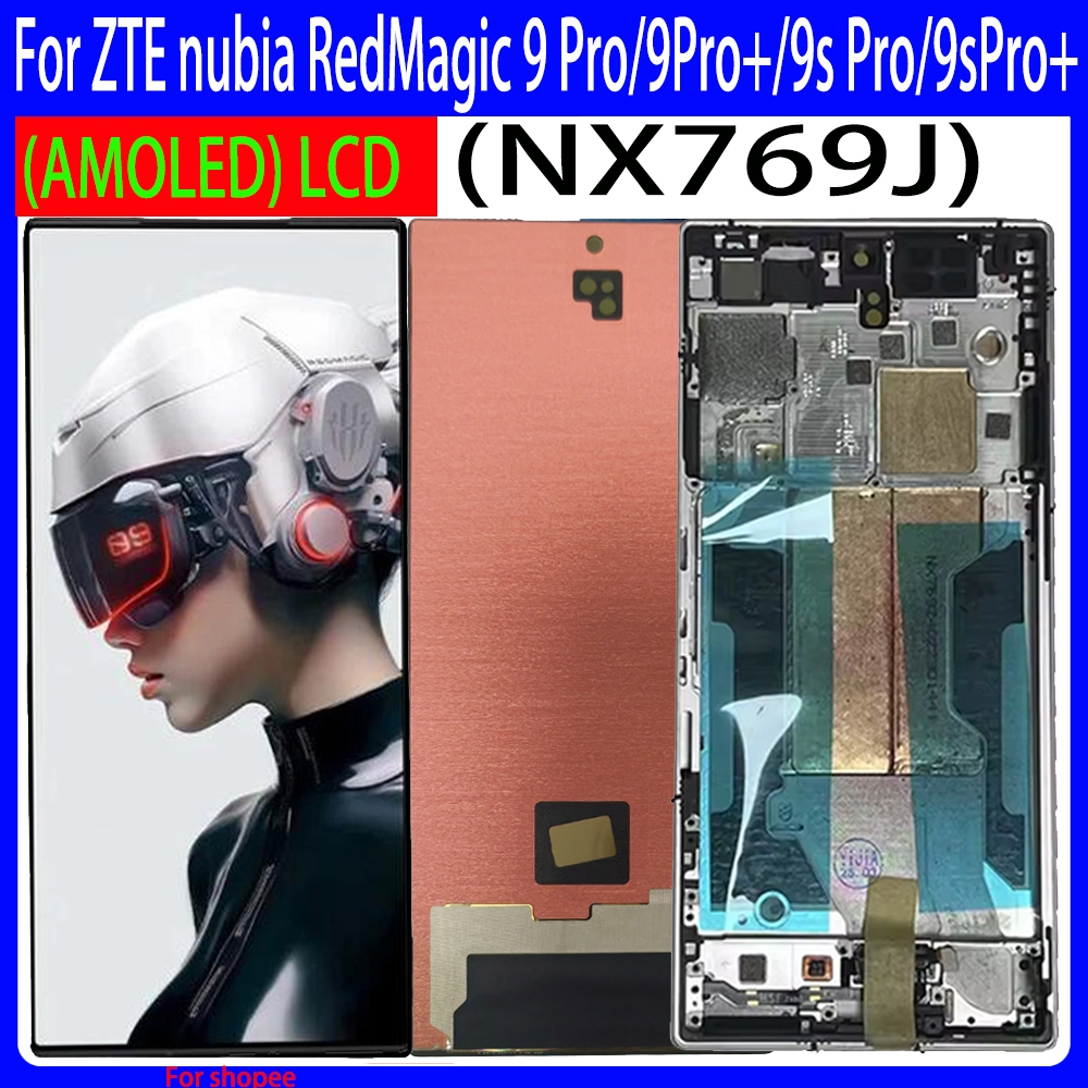 Original AMOLED สําหรับ ZTE nubia Red Magic 9 Pro 9s Pro จอแสดงผล LCD Touch Screen Digitizer Assembly สําหรับ Red Magic 9pro +/สีแดง Magic 9s pro + NX769J LCD
