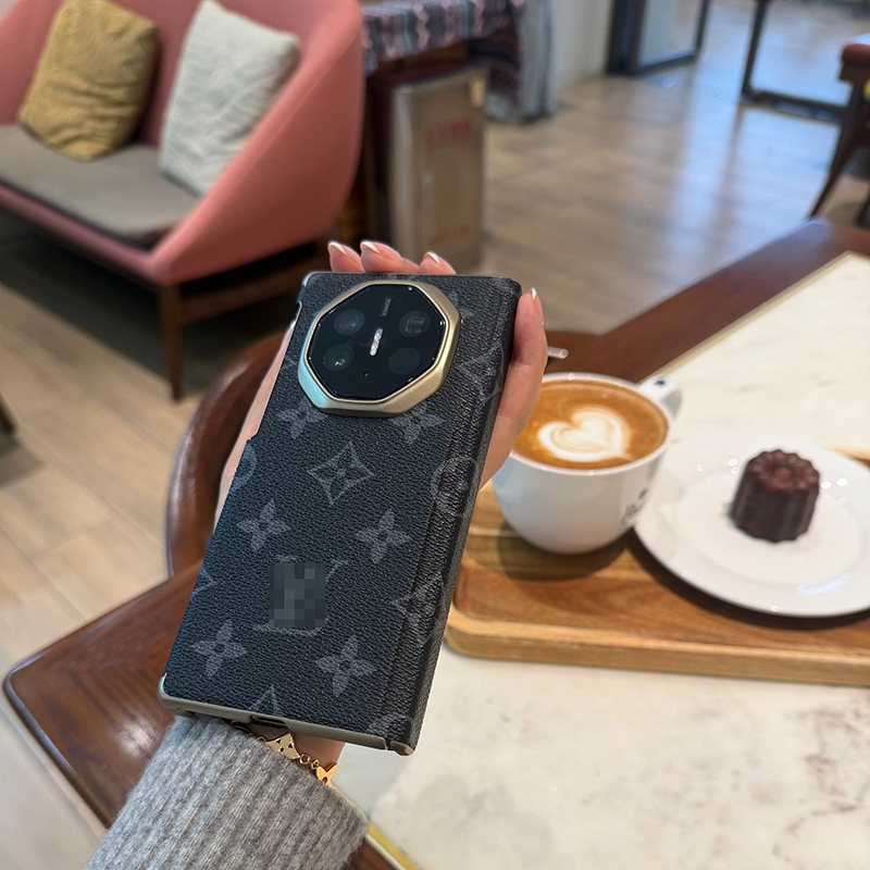 MateXTS ปลอกสําหรับ HUAWEI Mate XT Mate XTS คู่แกนพิมพ์ Retro ดอกไม้ PU หนังกันกระแทกโทรศัพท์มือถือกรณีฝาครอบ