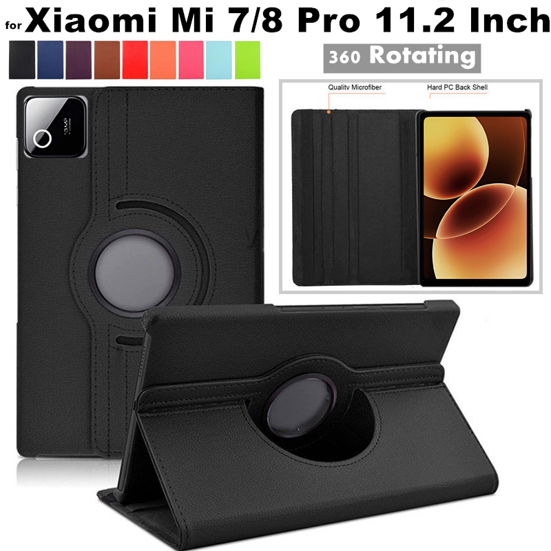 for Xiaomi Mi Pad 7 Pro 11.2 Inch Tablet 360 Rotating PU Leather Case for Xiaomi Mi Pad 8 Pro 11.2" 