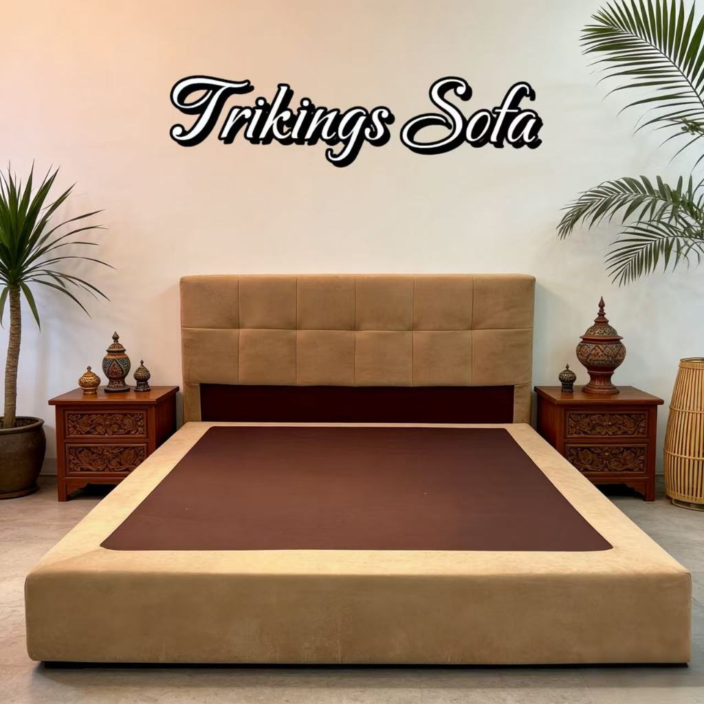 Trikings Modern Simple Bed Frame เตียงคู่ Stable Bed Frame เฟอร์นิเจอร์เตียงหลัก