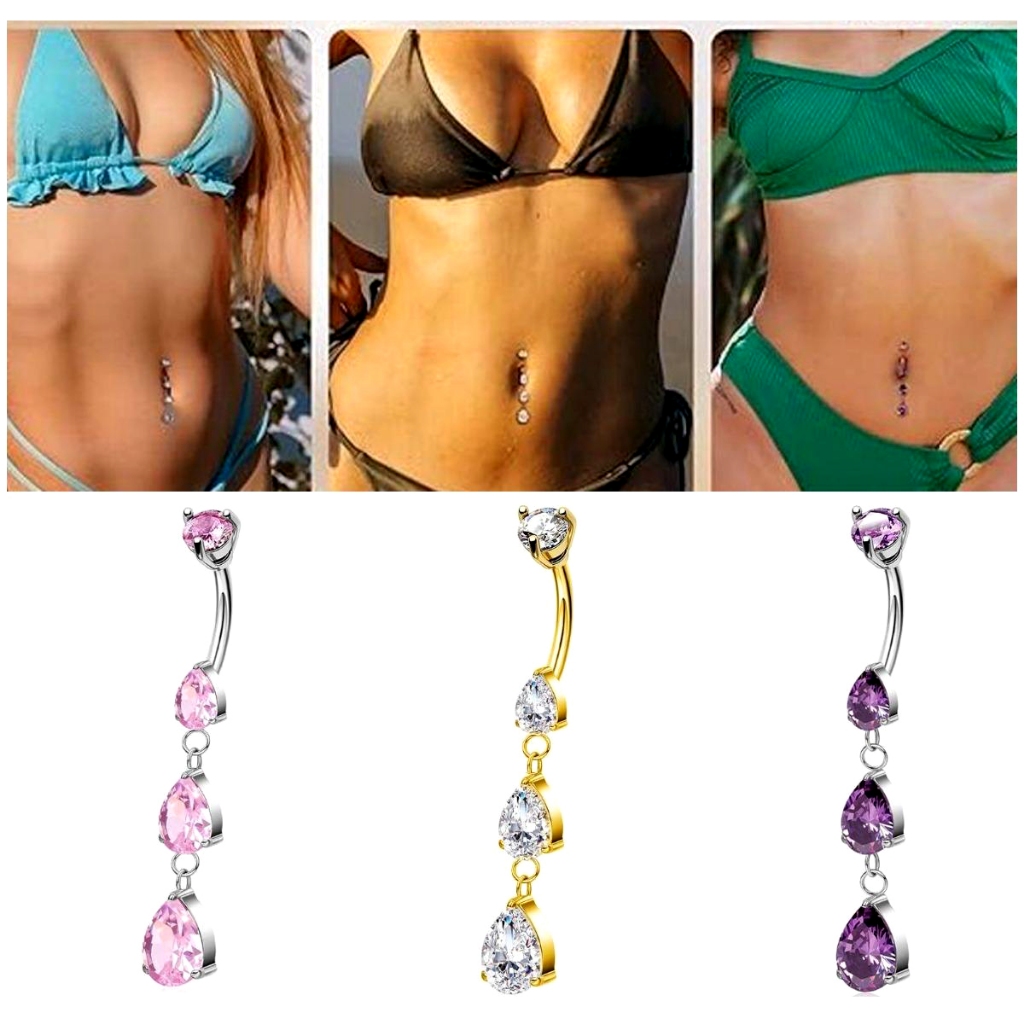 หยดน้ำสแตนเลสรอย่างสำหรับแหวนสะดือ เครื่องประดับแฟชั่น