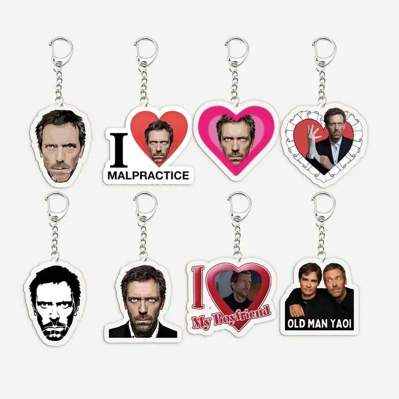 อะคริลิค House MD พวงกุญแจสําหรับอุปกรณ์เสริมกระเป๋า House MD Charm พวงกุญแจโซ่เครื่องประดับแฟนเพื่อน