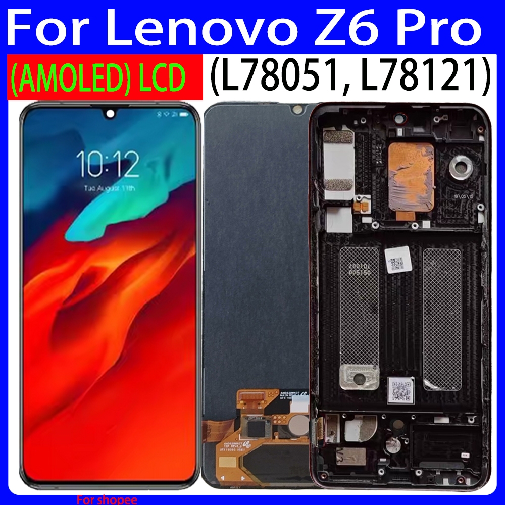 6.39 "Original AMOLEDสําหรับLenovo Z6 Pro Z6Pro LCD L78051 L78121 จอแสดงผลTouch Screen Digitizer Ass