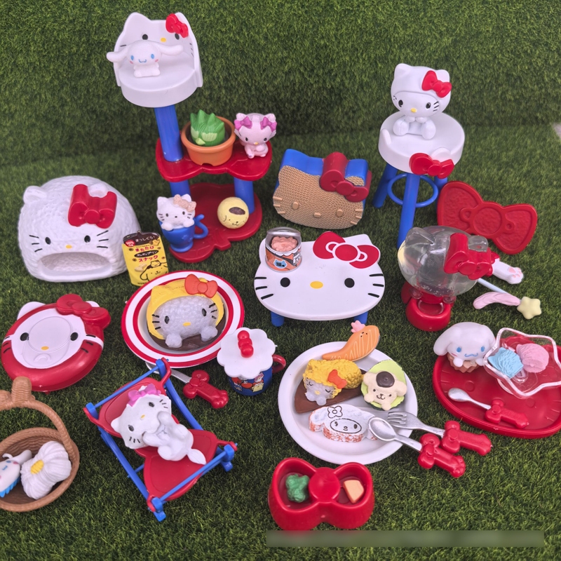 8 ชิ้น/เซ็ตการ์ตูนอะนิเมะขนาดเล็กอาหารของเล่น Hello Kitty รูปที่ 6
