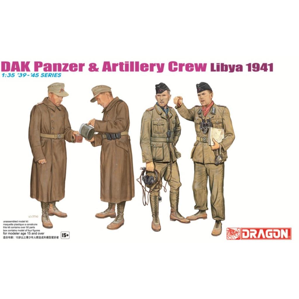 DRAGON 1/35 6693 DAK Panzer & Artillery Crew (Libya 1941) Model Kit
