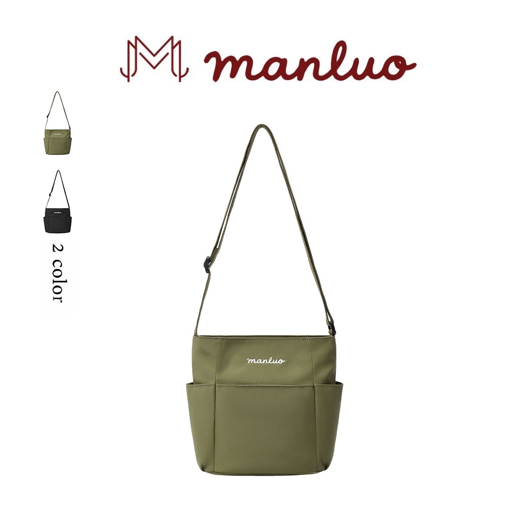 MANLUO Rita Bag กระเป๋าสะพายข้างผู้หญิง กันน้ำสูงคุณภาพ กระเป๋าผ้าแคนวาส ซิปคู่ ช่องเก็บของหลายช่อง สำหรับงานและชีวิตประจำวัน สะดวกพกพา
