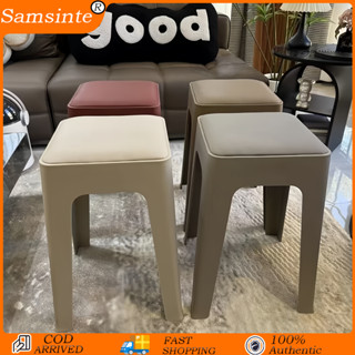 เก้าอี้พลาสติกหนาเก้าอี้สี่เหลี่ยมพร้อมเบาะนุ่มสําหรับห้องนั…