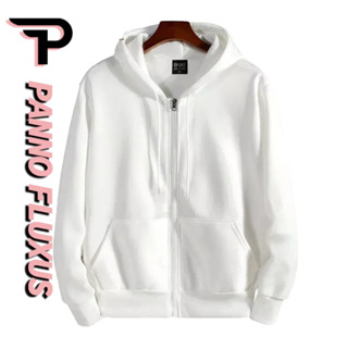 PannoFluxus เสื้อฮู้ดซิปแขนยาวสีทึบซึ่งผู้ชายและผู้หญิงสามาร…