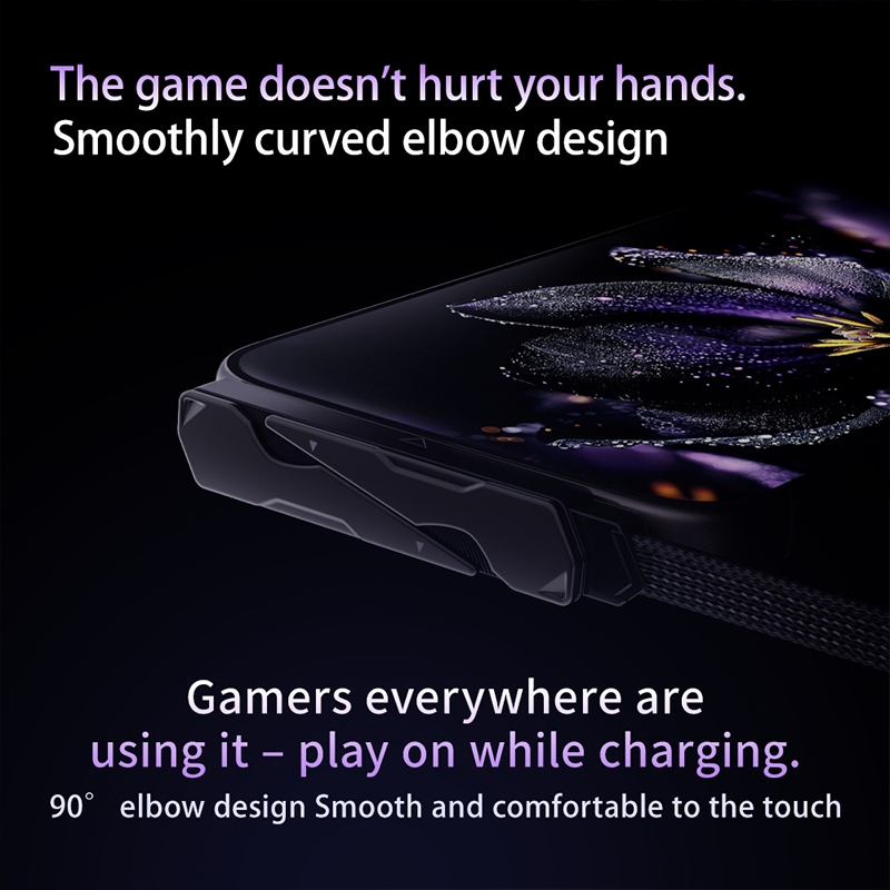 BlueWow 240W ขาตั้งโทรศัพท์มือถือแบบพับได้ สายเคเบิลข้อมูลแบบชาร์จเร็วพร้อมขั้วต่อมุมสําหรับ Type-c/Android - รูปที่ 3