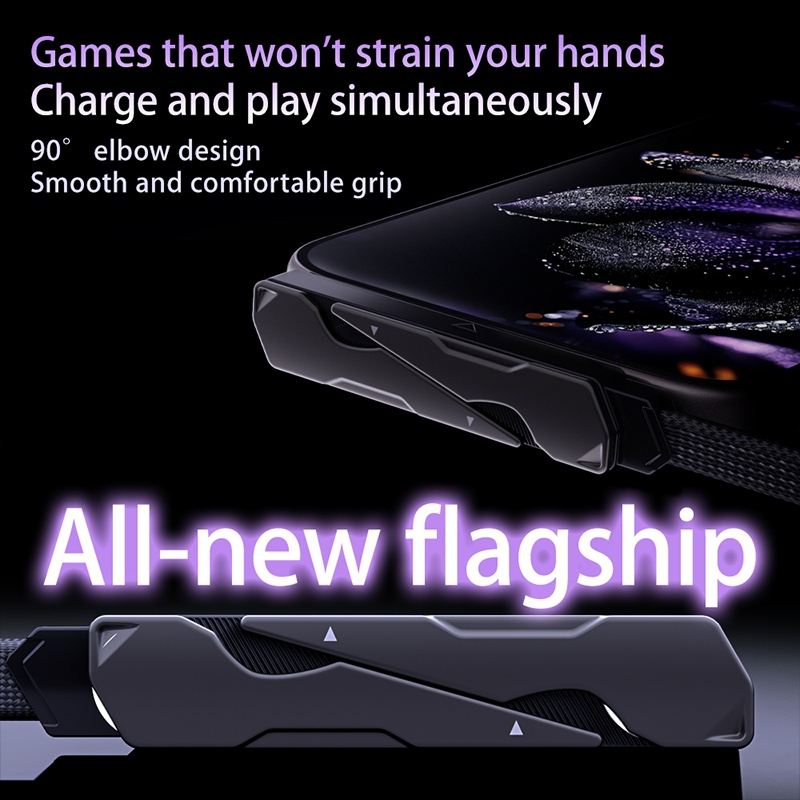 BlueWow 240W ขาตั้งโทรศัพท์มือถือแบบพับได้ สายเคเบิลข้อมูลแบบชาร์จเร็วพร้อมขั้วต่อมุมสําหรับ Type-c/Android - รูปที่ 2