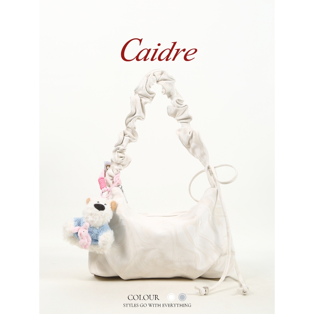 Caidre Pleated Cloud Underarm Bag Girl Shoulder Messenger Bag Handbag