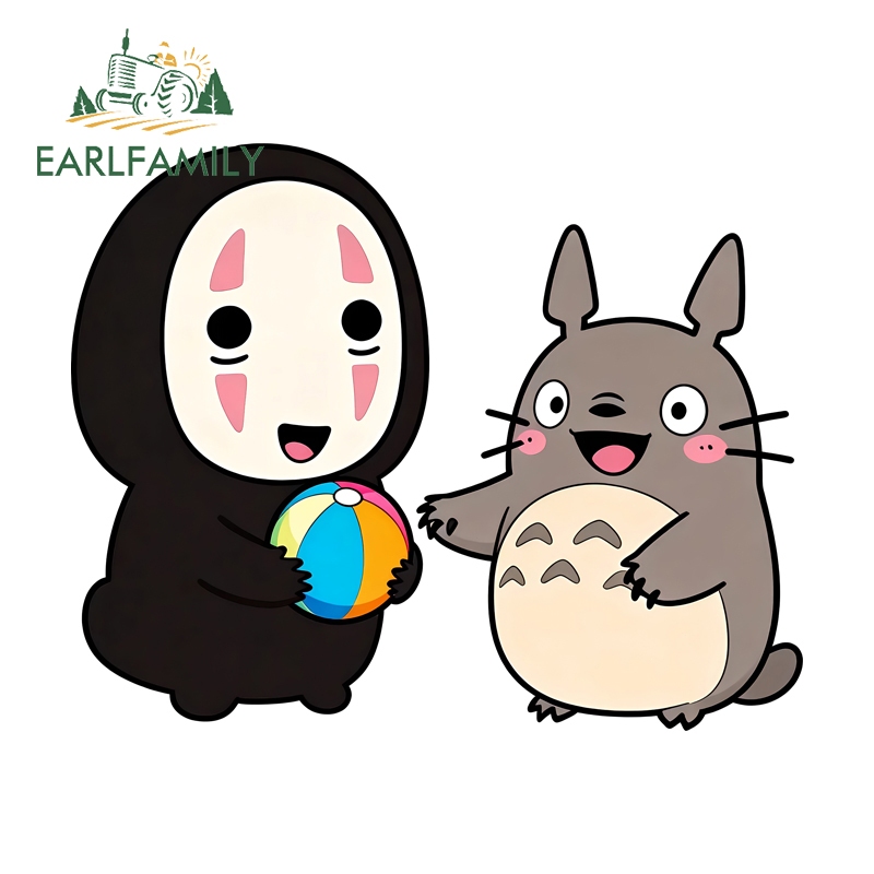 EARLFAMILY No Face Man พร้อม Totoro การ์ตูนรถสติกเกอร์แฟชั่นรถจักรยานยนต์กระดานโต้คลื่น Windows กันน้ํา Decal Occlusion Scratch ป้ายรถ ราคา ถูกที่สุด ดีลบีเคเค แกลเลอรีภาพที่ 2