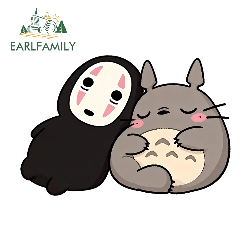 EARLFAMILY No Face Man พร้อม Totoro การ์ตูนรถสติกเกอร์แฟชั่นรถจักรยานยนต์กระดานโต้คลื่น Windows กันน้ํา Decal Occlusion Scratch ป้ายรถ ราคา ถูกที่สุด ดีลบีเคเค แกลเลอรีภาพที่ 3