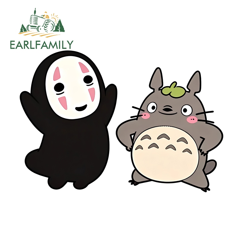 EARLFAMILY No Face Man พร้อม Totoro การ์ตูนรถสติกเกอร์แฟชั่นรถจักรยานยนต์กระดานโต้คลื่น Windows กันน้ํา Decal Occlusion Scratch ป้ายรถ ราคา ถูกที่สุด ดีลบีเคเค แกลเลอรีภาพที่ 4