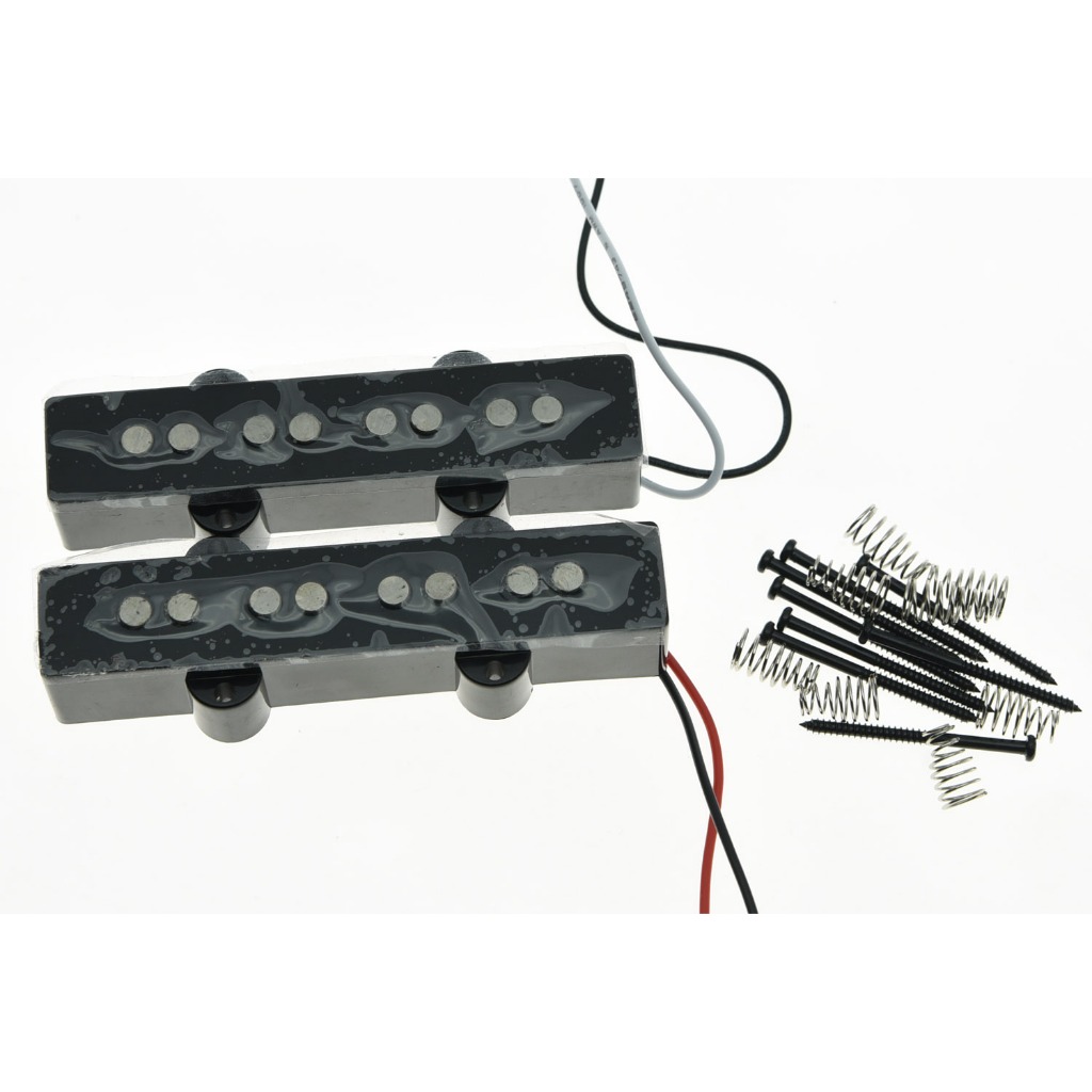 KAISH สีดํา 4 สาย J Bass Alnico 5 คอ/สะพานรถกระบะ 60s Vintage Sound Jazz Bass Pickup