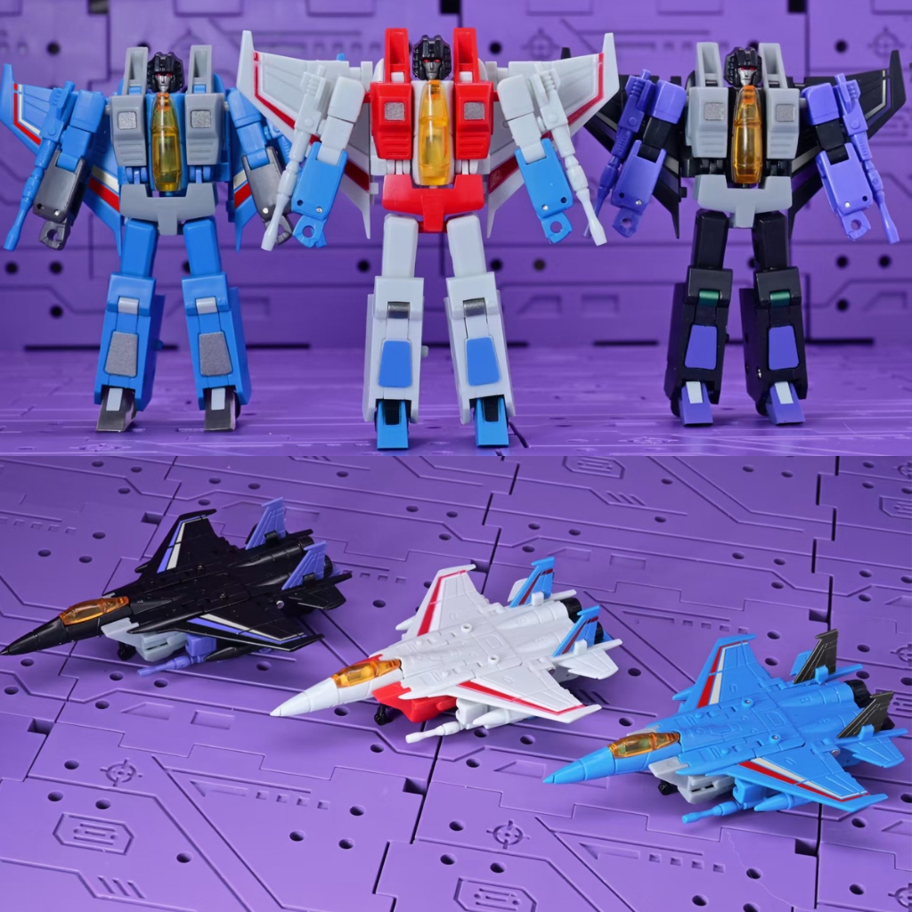 ในสต็อก Galaxy ของเล่น Starscream Skywarp Thundercracker Seekers 7 ซม.Mini 12-14 รุ่น Action Figure
