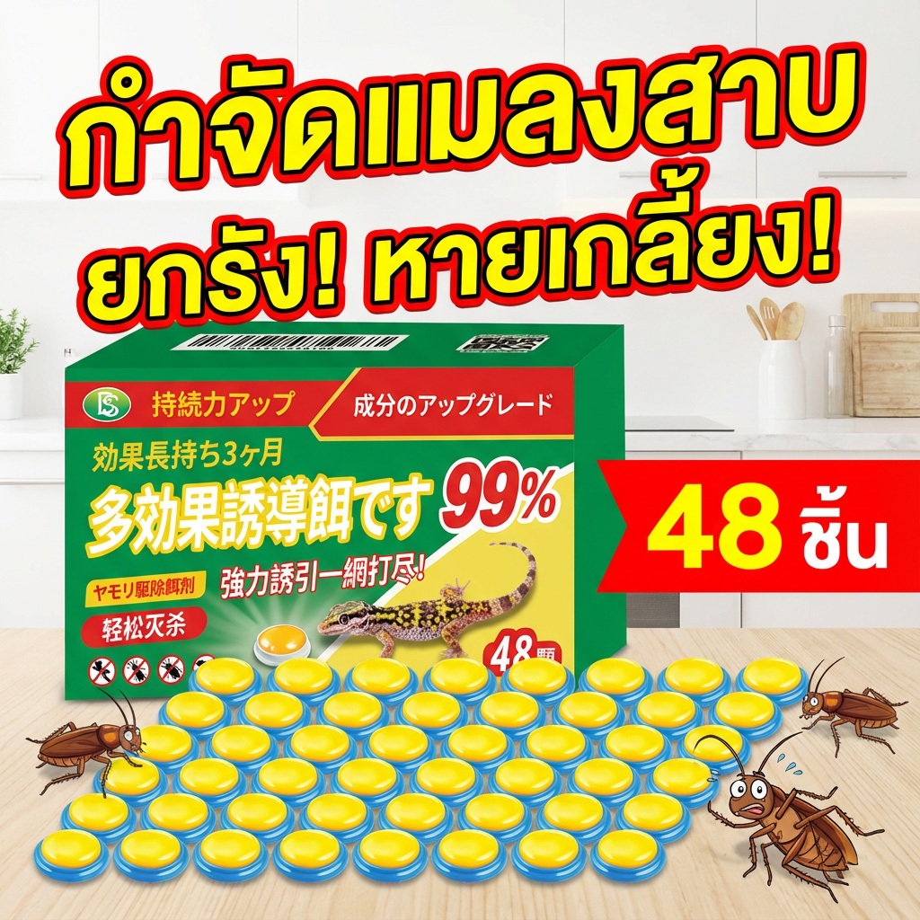 1 กล่อง แมลงสาบหมดบ้าน SG ฆ่าแมลงสาบ ยาแมลงสาบ บ้านแมลงสาบ ไล่แมลงสาบ 1 กล่อง 48 เม็ด