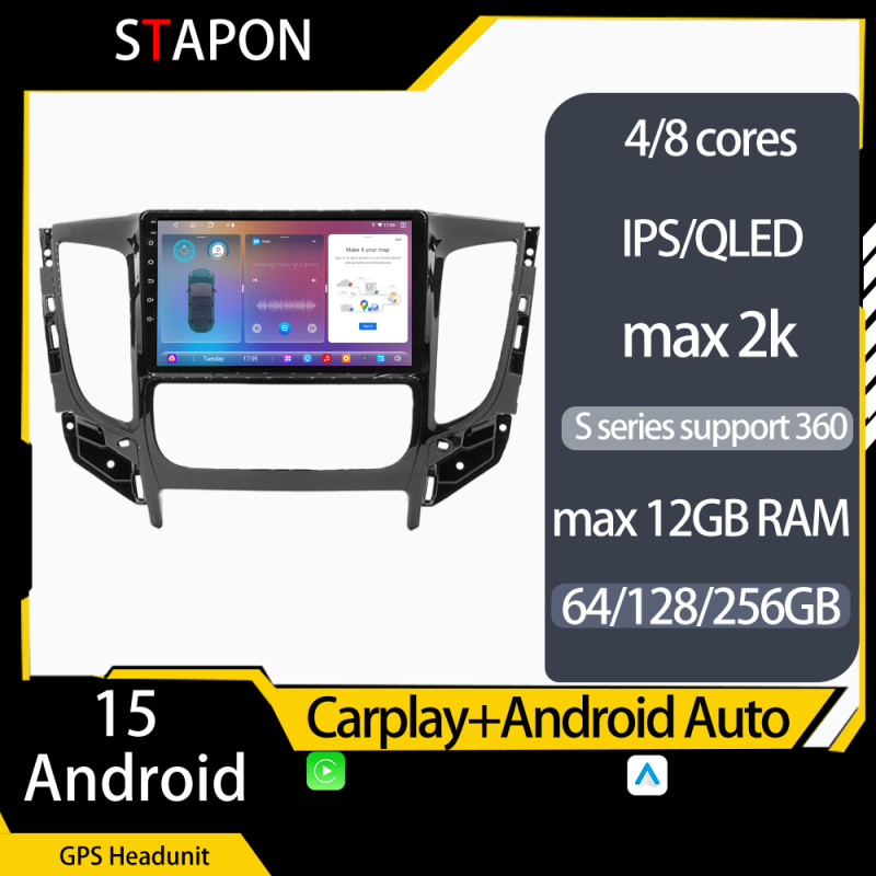 MITSUBISHI STAPON 9 นิ้ว android headunit สําหรับ miitsubishi montero triton 2016-2019 android15 64 