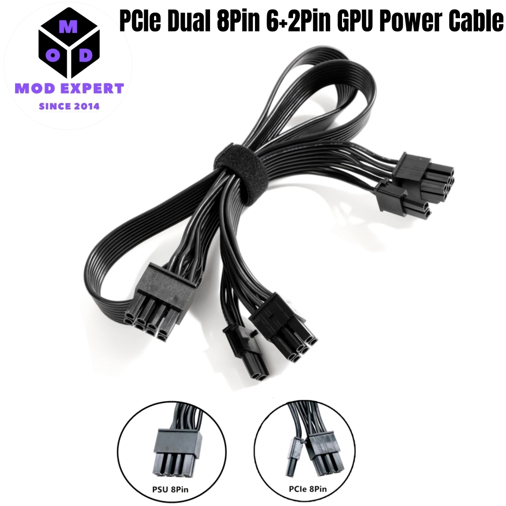 Dual PCIe 8Pin 6+2Pin GPU กราฟิกการ์ดสายไฟสําหรับ Corsair TX850M, TX750M, TX650M, TX550M Modular Pow