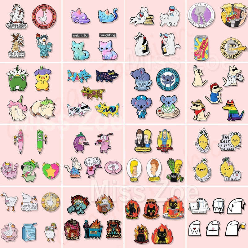 ชุดเข็มกลัด รูปการ์ตูนสัตว์น่ารัก ของขวัญ สําหรับเพื่อน 4-6 ชิ้น ต่อชุด