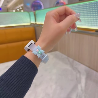 สายรัดซิลิโคนสําหรับ For Xiaomi Smart Band 9 Active / 8 Active แฟชั่นสําหรับ for Redmi Band 3 2 สายรัดข้อมือสร้อยข้อมือทูโทนโปร่งแสง