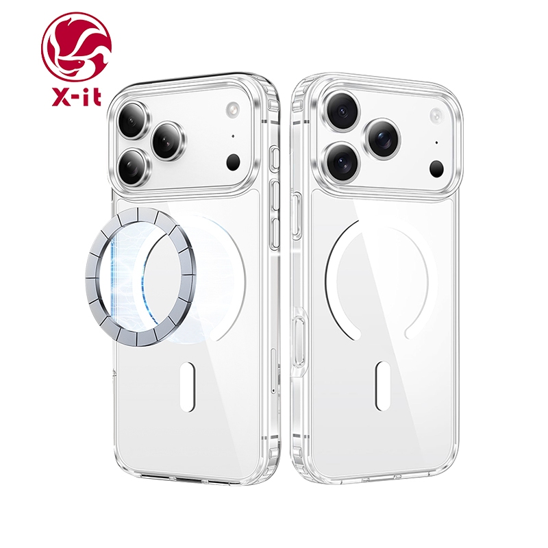 X-IT สําหรับ iPhone 11 12 13 14 15 16 16e 17 air Pro Max Case Clear, [การป้องกันเกรดทหาร] TPU + PC กันกระแทกเคสโทรศัพท์แม่เหล็กบาง