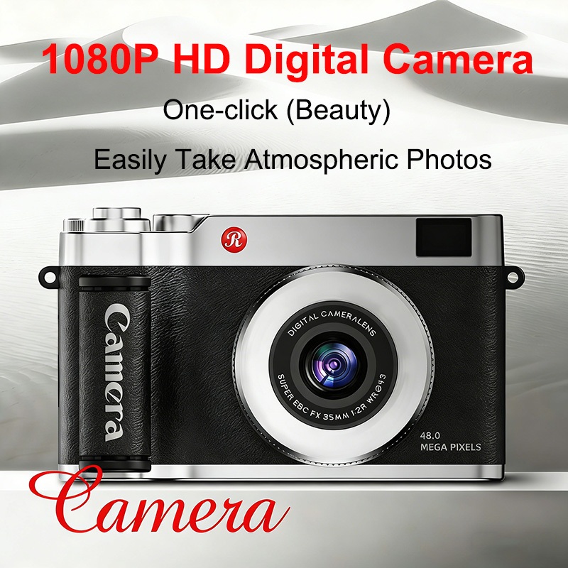 กล้องดิจิตอล 1080พี สําหรับถ่ายภาพกับ 2.4'' 180° หน้าจอพลิกไฟ LED ส่องสว่างฟิลเตอร์ความงาม 128GB สําหรับวัยรุ่นมือใหม่ วล็อกท่องเที่ยว