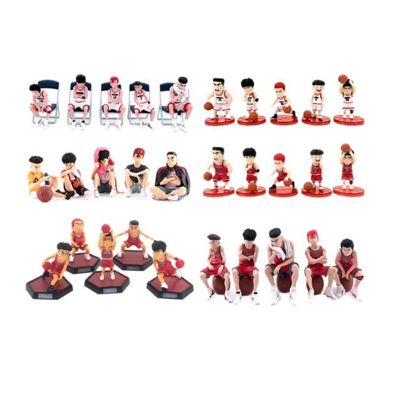 11 สไตล์อะนิเมะ SLAM DUNK Sakuragi Hanamichi PVC ตัวเลขการกระทํา Rukawa Kaede Akagi Takeori Mitsui Hisashi คอลเลกชันของเล่น