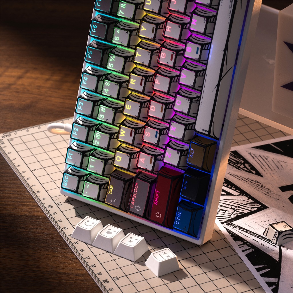 XVX PRISM Plum Blossom/Snow/ Graffiti/ Mecha /Blade Shine-Through Double shot Cherry Profile PBT Mec