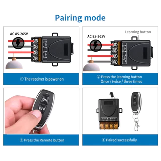 🚀ส่งจากไทย🚀 433Mhz รีโมทคอนโทรลไร้สายสวิทช์ AC 75-220V 30A RF รีเลย์สําหรับ Autogate ประตูปั๊มน้ํามอเตอร์ LED ไฟฟ้าเครื่องใช้ไฟฟ้า 2 ช่อง Cloning Duplicator
