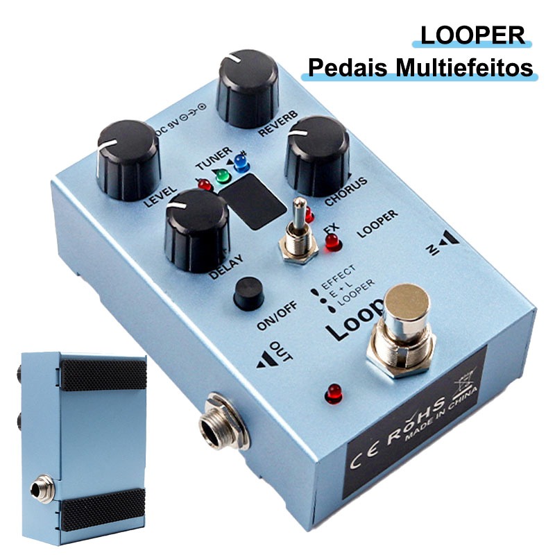 Looper Pedal กีตาร์ Multi-Effect Pedal พร้อม Looper Delay Chorus Reverb Tuner บน One Pedal