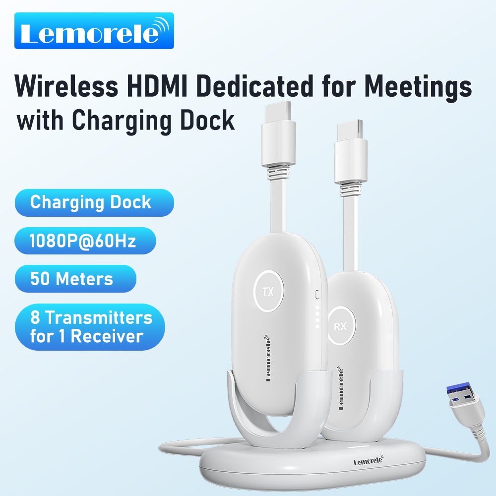 Lemorele G500 Wireless HDMI transmitter receiver video extender อุปกรณ์แชร์หน้าจอไร้สา 1080P 60HZ ด้