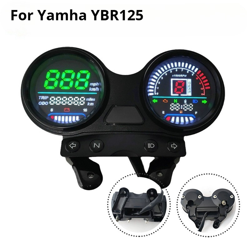 YAMAHA YBR125 Factor LED Digital Meter Gauge มาตรวัดความเร็วรถจักรยานยนต์ เครื่องวัดระยะทาง Dashboar