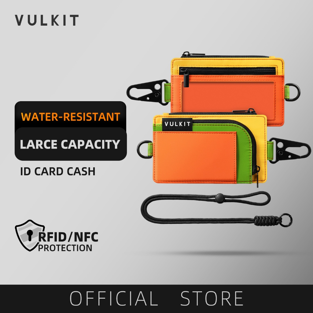 VULKIT-กระเป๋าสตางค์พวงกุญแจกันน้ําพร้อมเชือกเส้นเล็กกระเป๋าซิปกลางแจ้งกระเป๋าสตางค์พร้อม ID Window-VW137
