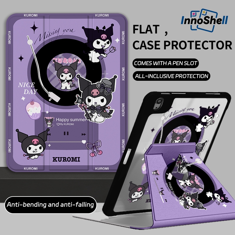 ⚡จัดส่งทันที⚡เคสไอแพดมีโบว์ การหมุน 360 Kuromi Pro13 Gen11 Air7/6 11 Air5/4การ์ตูน เคสipad Gen6/5