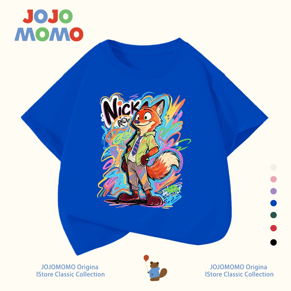 【จัดส่งภายใน 24 ชม】เสื้อยืดเด็ก แขนสั้น สีแดง สีขาว ลาย Nick & Judy ผ้าฝ้ายแท้ ใส่สบาย ของขวัญวันเด็ก เหมาะสำหรับเด็กอายุ 1-13 ปี - รูปที่ 7