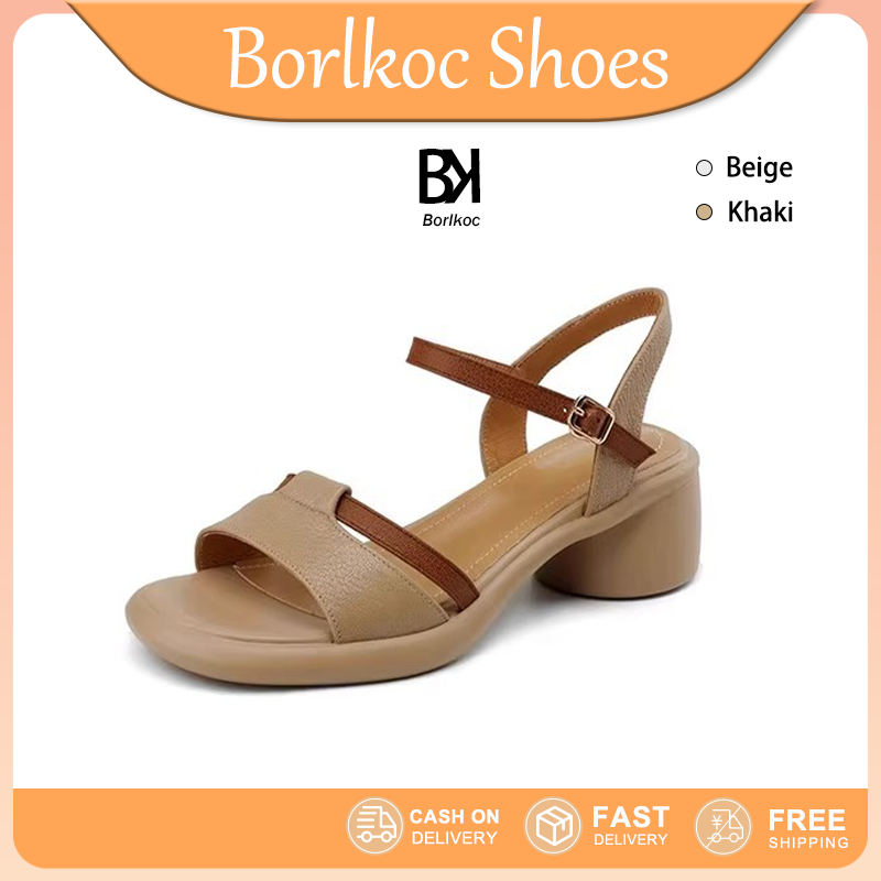 Borlkoc รองเท้าแตะเปิดส้นแพลตฟอร์มสำหรับผู้หญิง ออกแบบมาเพื่อความสะดวกสบายในการเดินกลางแจ้ง พื้นนุ่มไม่เมื่อย และทำให้ดูสูงขึ้น