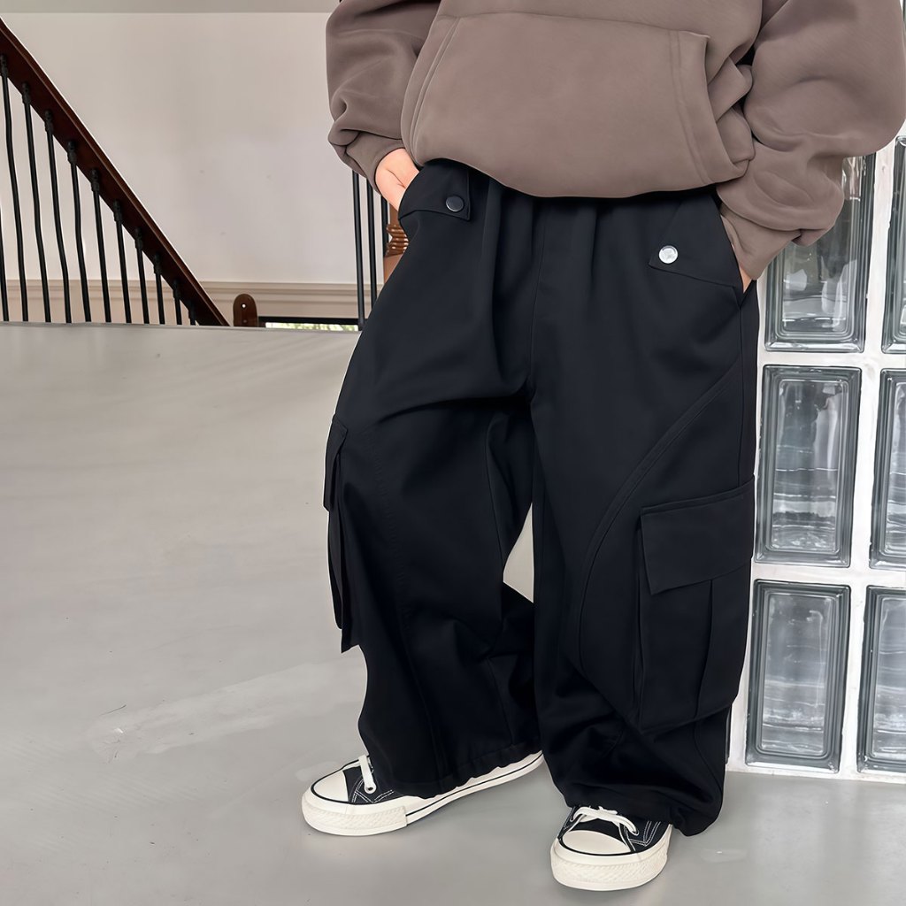 SweetKids พร้อมส่งจากกทม🌸กางเกงคาร์โก้เด็ก🍓กางเกงเด็กผู้ชาย สไตล์เกาหลี หล่อ ผ้าสบาย ทรงหลวม เอวยาดยืด สไตล์เกาหลี ใส่ได้ในทุกโอกาส - รูปที่ 6