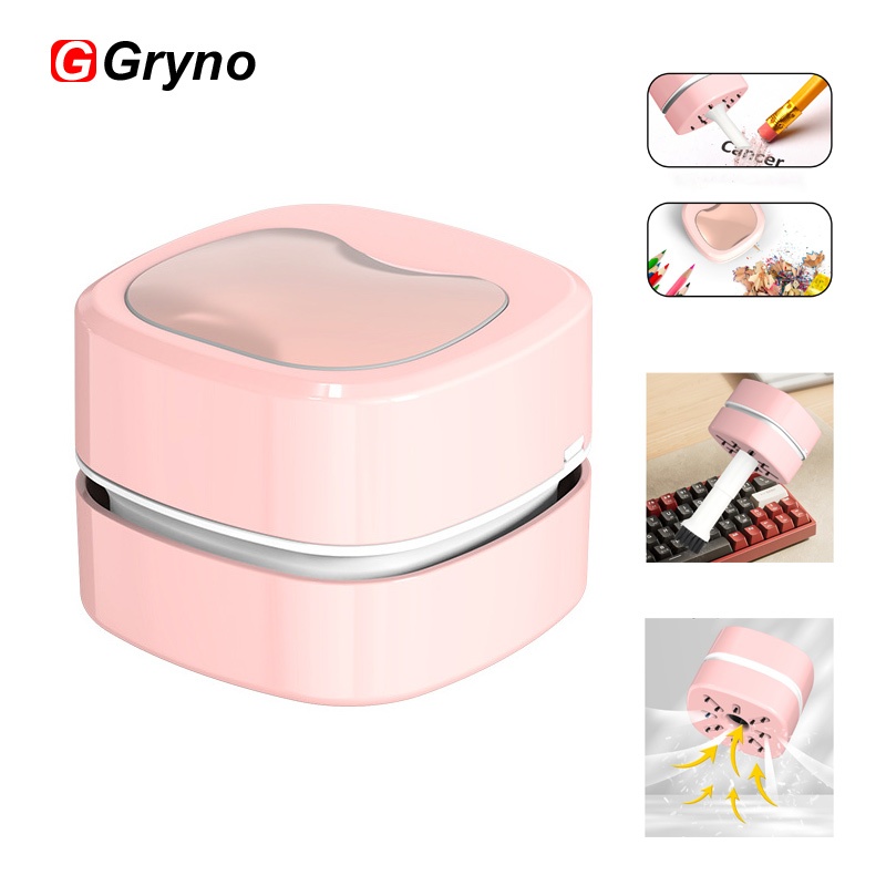 Gryno เครื่องดูดฝุ่นตั้งโต๊ะขนาดเล็ก USB ชาร์จโต๊ะเครื่องดูดฝุ่นทําความสะอาดโต๊ะเครื่องดูดฝุ่นมือถือสําหรับโรงเรียนนักเรียนอุปกรณ์สํานักงาน