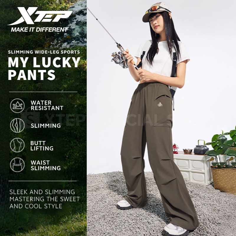 【xtep】My lucky pants | กางเกงกีฬาผู้หญิงทรงเข้ารูป ขากว้าง กันน้ำ สำหรับกิจกรรมกลางแจ้ง