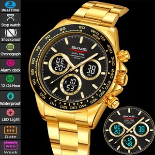 SKMEI สมี แฟชั่นบุรุษนาฬิกาพร้อมนาฬิกาปลุก นํา กันน้ําโครโนก…