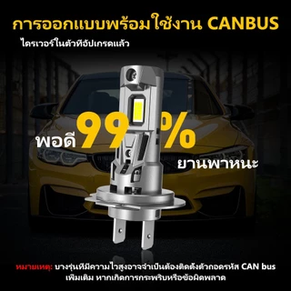AUXITO 2PC ไฟหน้า M5S LED H7 22000LM 120W หลอดไฟหน้า LED Canbus Error Plug&Play 6500K