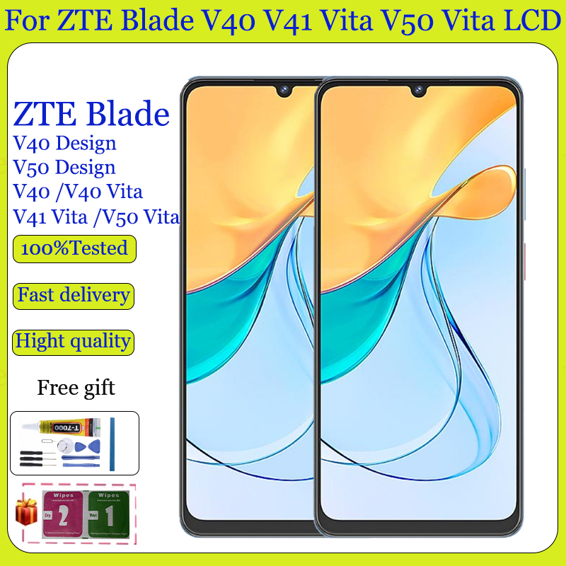Original สําหรับ ZTE Blade V40 V40 Vita V40 ออกแบบ V41 Vita V50 Vita V50 ออกแบบจอแสดงผล LCD หน้าจอสั