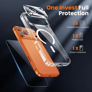 WSKEN For iPhone 17ProMax 16ProMax โปร่งใส แม่เหล็ก Case Set Magnetic เคส ไอโฟน 17 16Pro 16Plus 16 เคสกันกระแทก เคสใส ฟิล์มกระจกนิรภัย ฟิล์มกล้อง
