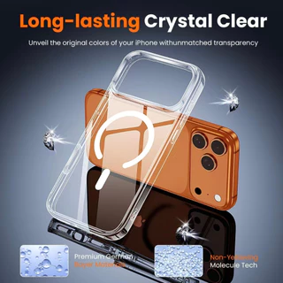 WSKEN For iPhone 17ProMax 16ProMax โปร่งใส แม่เหล็ก Case Set Magnetic เคส ไอโฟน 17 16Pro 16Plus 16 เคสกันกระแทก เคสใส ฟิล์มกระจกนิรภัย ฟิล์มกล้อง