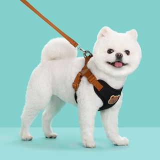 สายรัดอกสุนัขขนาดเล็กกลาง Dog Harness ลายหมีน่ารัก ปรับได้ สายจูงแมวได้