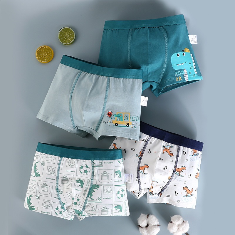 Boys Boxer Briefs ชุดชั้นในการ์ตูนกางเกงความปลอดภัยกางเกงผ้าฝ้าย Breathable LingerieYouth Boxer Shorts