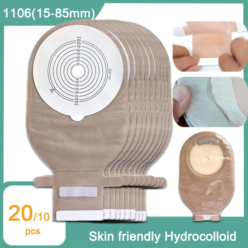 Xinkangning 20 /10 PCS 15-85 มม.ตัดขนาด Colosstomy กระเป๋า Ostomy กระเป๋า Stoma care one-single System